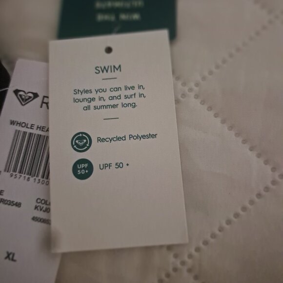 Roxy Rash Guard Whole Hearted UPF 50+ Sort Sleeve XL NWT - Picture 7 of 8